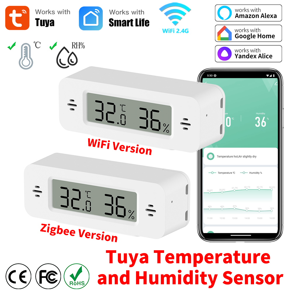 Home Automation Technology - Tuya WiFi/Zigbee Sıcaklık Nem Sensörü Akıllı